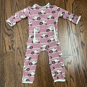 Kickee Pants Raisin and Grass Coverall 6-9m
